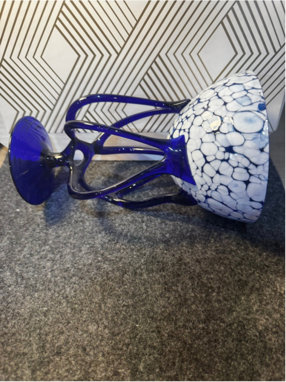 Vintage Jozefina Krasnoyarsk Octopus Cobalt Blue Bowl - Picture 4 of 8